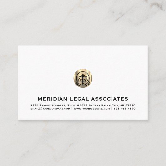 Advocaten bij Law Classic White Gold Seal Visitekaartje (Voorkant)