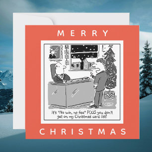 Advocaten Geen Winst Geen Kosten Kerst Cartoon Kaart