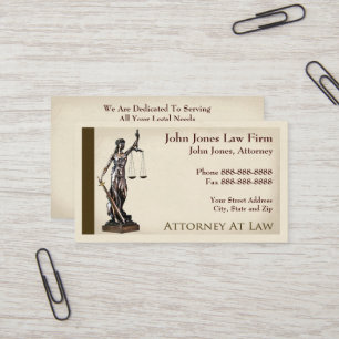 Advocatenkantoor Lady Justice Visitekaartje