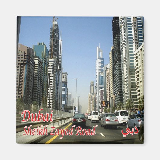 AE067 DUBAI Sheikh Zayed Road, Fridge Magneet (Voorkant)