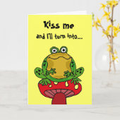 AE- Carte d'anniversaire de la grenouille amusante (Fleur jaune)