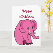 AE- Carte d'anniversaire d'éléphant amusant (Fleur jaune)