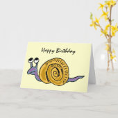 AE- Carte d'anniversaire d'escargot amusante (Fleur jaune)