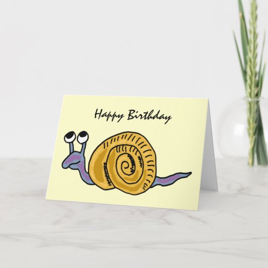 AE- Carte d'anniversaire d'escargot amusante (Devant)