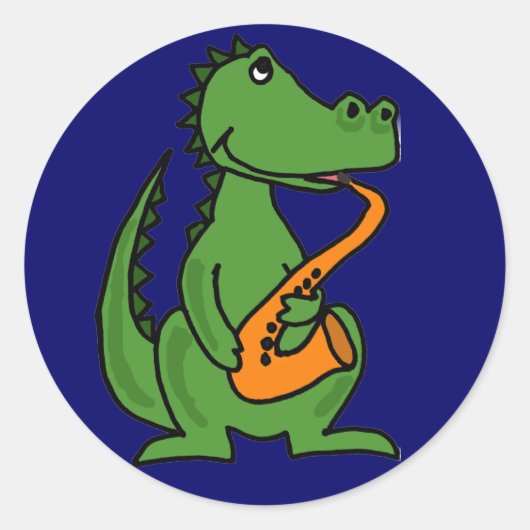 AE- Gator Jouer des saxophones Stickers (Devant)