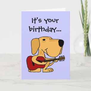 AE- Hond die gitaar speelt Happy Birthday Kaart
