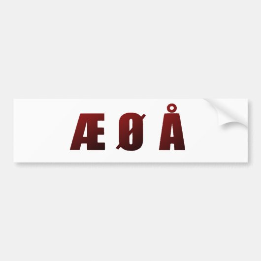 AE Ø Å BUMPERSTICKER (Voorkant)