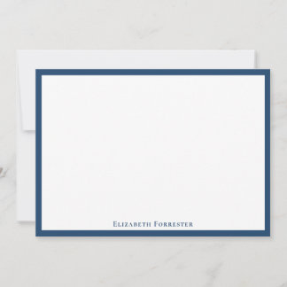 Aegean Blue Elegant Modern Flat Note Card Notitiekaartje