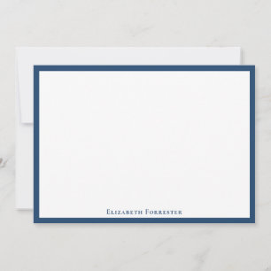 Aegean Blue Elegant Modern Flat Note Card Notitiekaartje