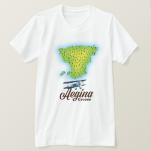Aegina Griekenland eiland kaart T-shirt