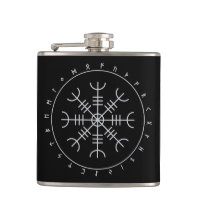 Aegishjalmr Runes Flask (Vinyl Wrapped)