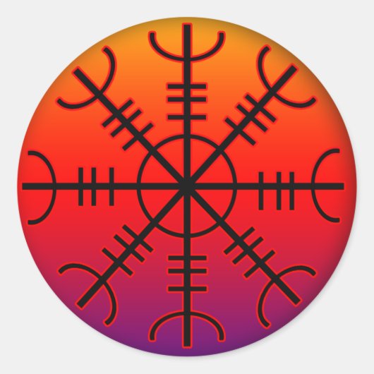 aegishjalmur ronde sticker (Voorkant)