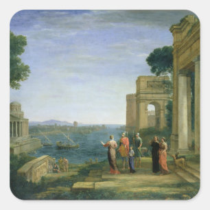 Aeneas and Dido in Carthage, 1675 Vierkante Sticker