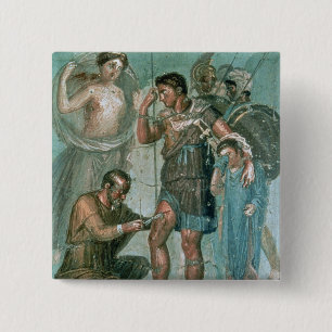 Aeneas gewond bij Pompeii Vierkante Button 5,1 Cm