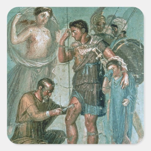 Aeneas gewond bij Pompeii Vierkante Sticker (Voorkant)