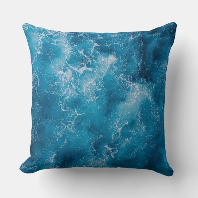 Aerial Blue Ocean Waves Crashing Kussen (Voorkant)