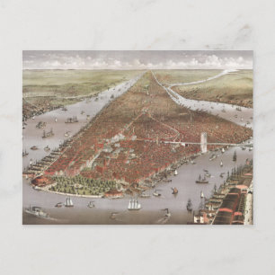 Aerial City Uitzicht Manhattan, New York, Verenigd Briefkaart