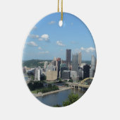 Aerial Downtown Pittsburgh Skyline Keramisch Ornament (Rechts)