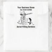 Aerial Fitter cartoon Square Sticker (Tas)