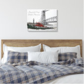 Aerial Lift Bridge Duluth Minnesota Canvas Afdruk (Insitu (Slaapkamer))