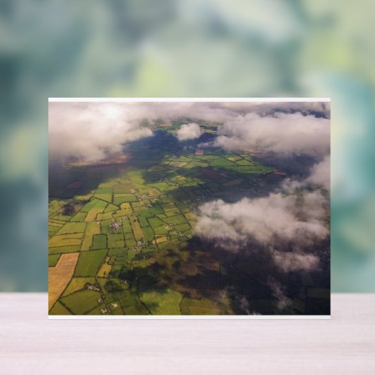 Aerial Patchwork of Irish Farmland and Clouds (Neutre)