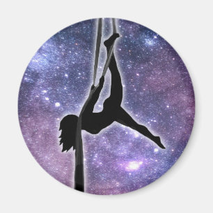Aerial Silk Dancer Silhouette Galaxy Magnet Magneet