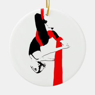 Aerial Silks Dancer Gemini Pose Keramisch Ornament