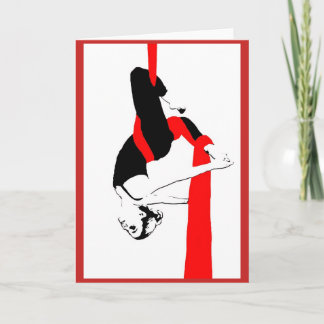 Aerial Silks Dancer Note Kaart in het rood