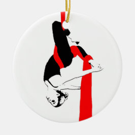 Aerial Silks Double Sided Ornaming in Black en Re Keramisch Ornament