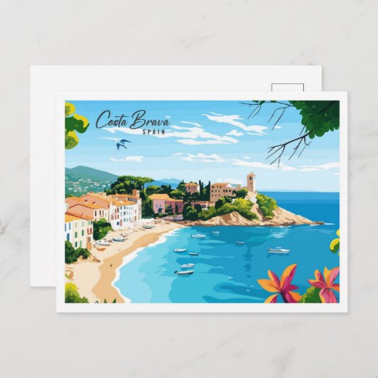 Aerial Uitzicht Costa Brava Spanje Reizen Briefkaart (Voorkant / Achterkant)