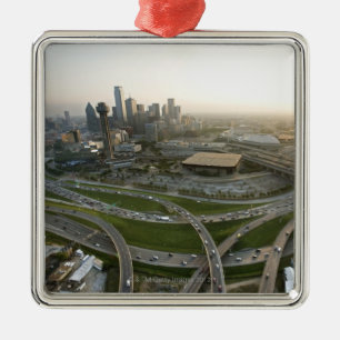 Aerial uitzicht in het centrum van Dallas, Texas Metalen Ornament