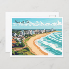 Aerial Uitzicht Punta del Este Uruguay Reizen Briefkaart