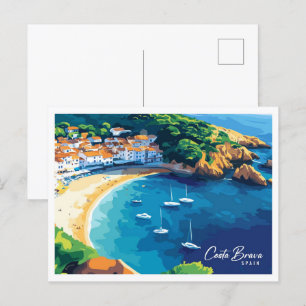 Aerial Uitzicht Rozen Costa Brava Spanje Reizen Briefkaart