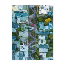 AERIAL UITZICHT VAN LOMBARD STREET, SAN FRANCISCO,