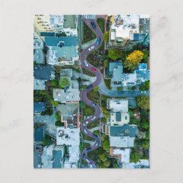 AERIAL UITZICHT VAN LOMBARD STREET, SAN FRANCISCO, BRIEFKAART