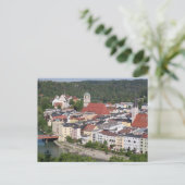 Aerial View of Historic Wasserburg am Inn Briefkaart (Staand voorkant)