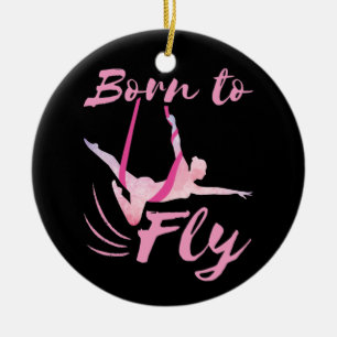 Aerial Yoga Born to Fly Keramisch Ornament