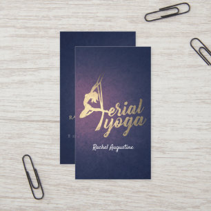 Aerial Yoga Instructor Pilates Fitness Paars Gold Visitekaartje