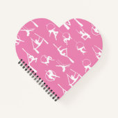 Aerialist Aerial Silks Lyra silhouetten roze Notitieboek (Voorkant)