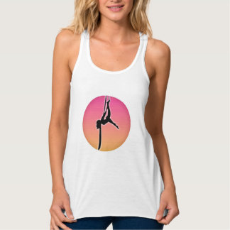 Aerialist op Aerial Silks silhouette dancer pose Tanktop