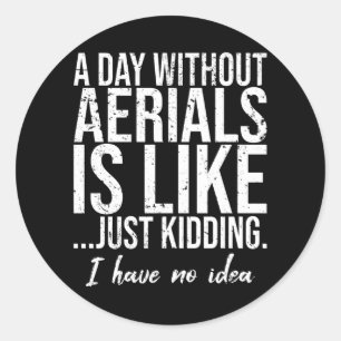 Aerials grappig sport cadeau idee ronde sticker