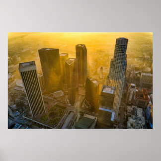AERIEEL UITZICHT VAN STADSGEBOUWEN TIJDENS DE DAG POSTER