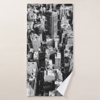 AERIËLE GRAYSCALE FOTOGRAFIE VAN GEBOUWEN BADHANDDOEK