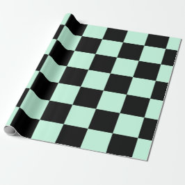 Aero Blue en Black Checkered Pattern Cadeaupapier