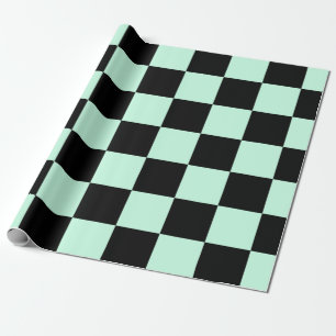 Aero Blue en Black Checkered Pattern Cadeaupapier