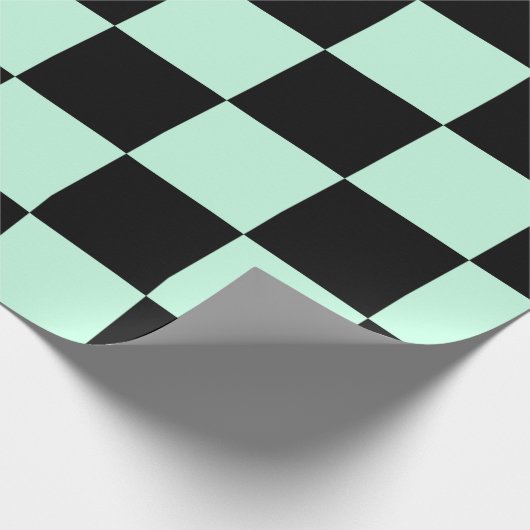 Aero Blue en Black Checkered Pattern Cadeaupapier (Hoek)