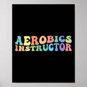 Aerobics instructeur oefening fitness poster