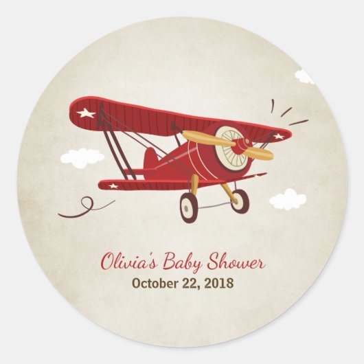 Aéronef baby shower de préférence étiquette Sticke (Devant)