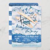 Aéronef Hydratation Bébé Boy Shower Invitation (Devant / Derrière)
