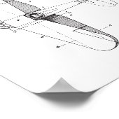 Aéronef vintage Brevet Mur Art, Plan Poster (Coin)